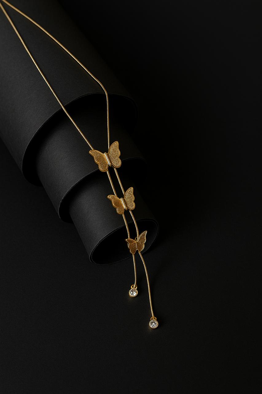 Stainless Steel Butterfly Necklace – Elegant Pendant for Women