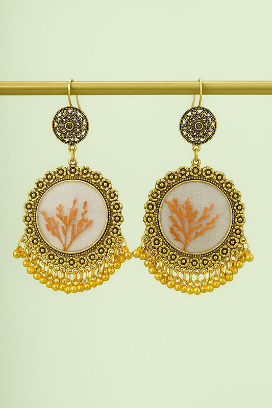 Resin Jhumka with White center