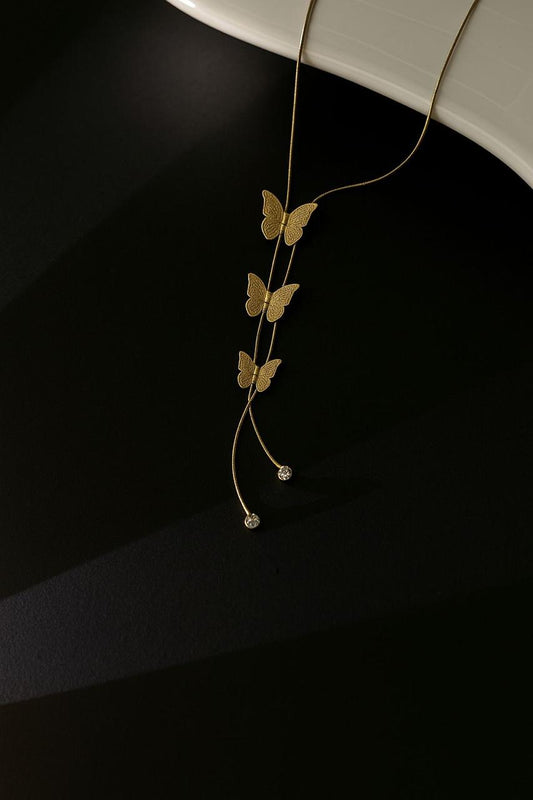 Stainless Steel Butterfly Necklace – Elegant Pendant for Women
