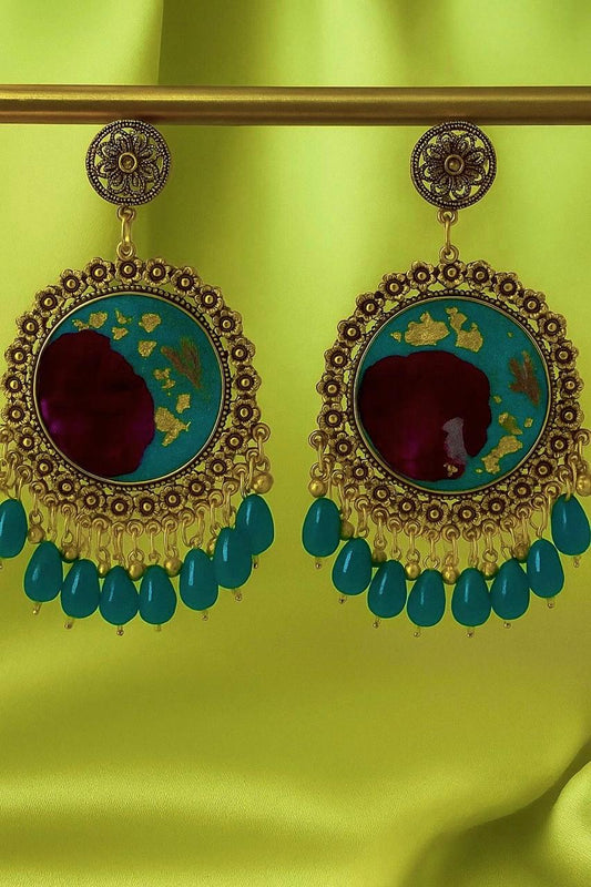 Resin Jhumka with Rose Petals